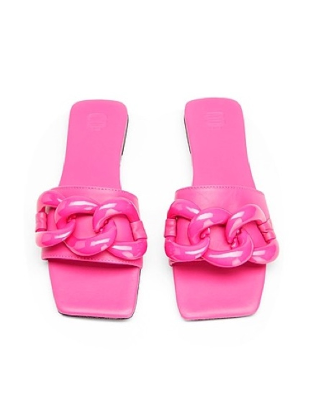 Chain Detail Leather Slides | Made in Italy | Size 39